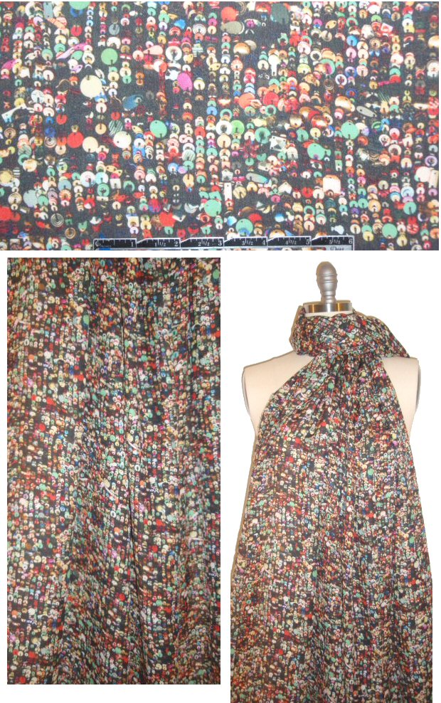 Italian sequin print silk georgette