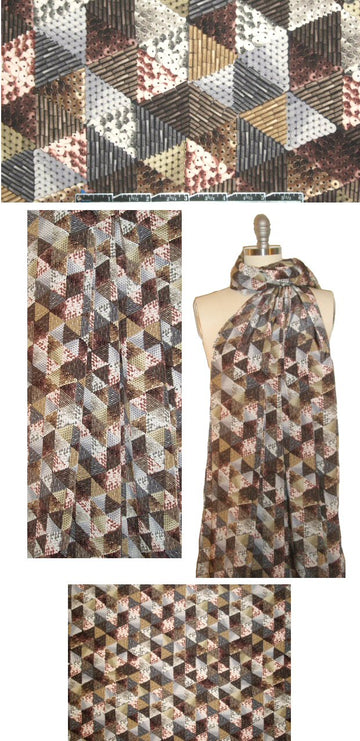 NY designer sequin mosaic silk crepe de chine