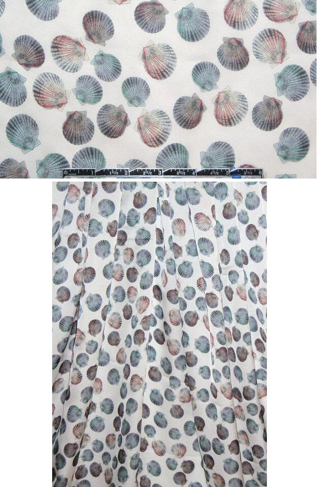 Italian sea shells silk satin chiffon .75 yds