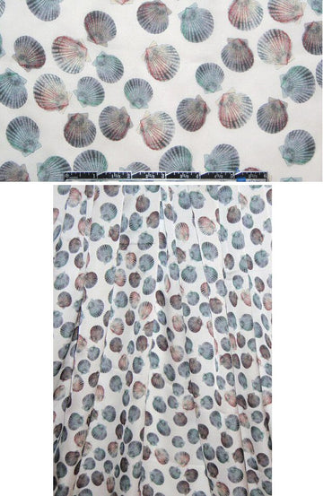 Italian sea shells silk satin chiffon