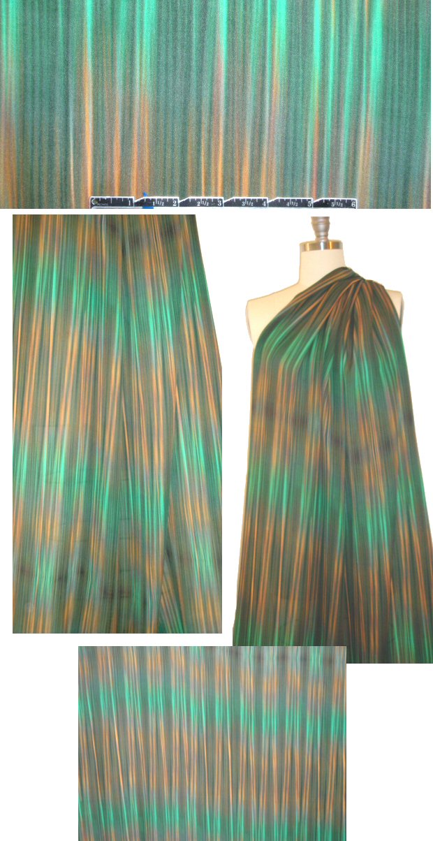 Italian spice/forest ombre design silk georgette 1.66 yd