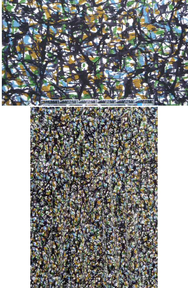 NY designer scramble print stretch silk