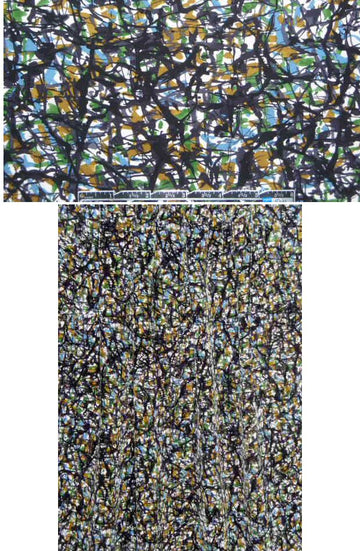 NY designer scramble print stretch silk