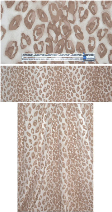 Italian beige tones cheetah silk crepe de chine