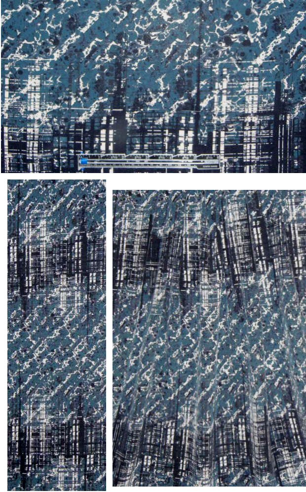NY designer teal techno stretch silk crepe de chine