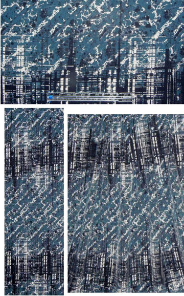 NY designer teal techno stretch silk crepe de chine 1.75 yds