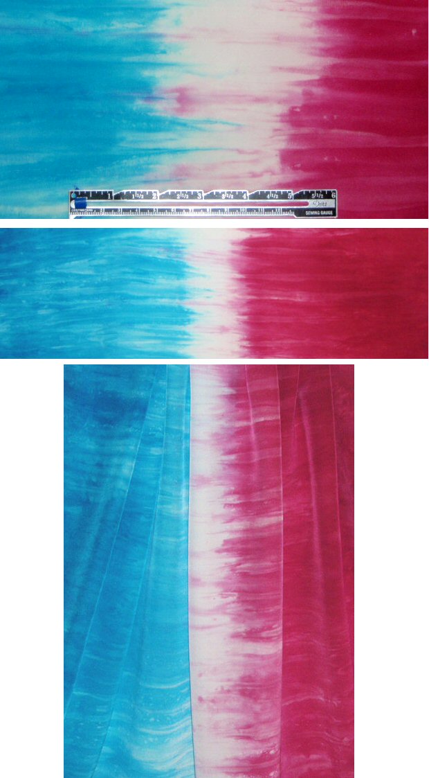 NY designer turquoise/fuschia ombre silk CDC 1.66 yd