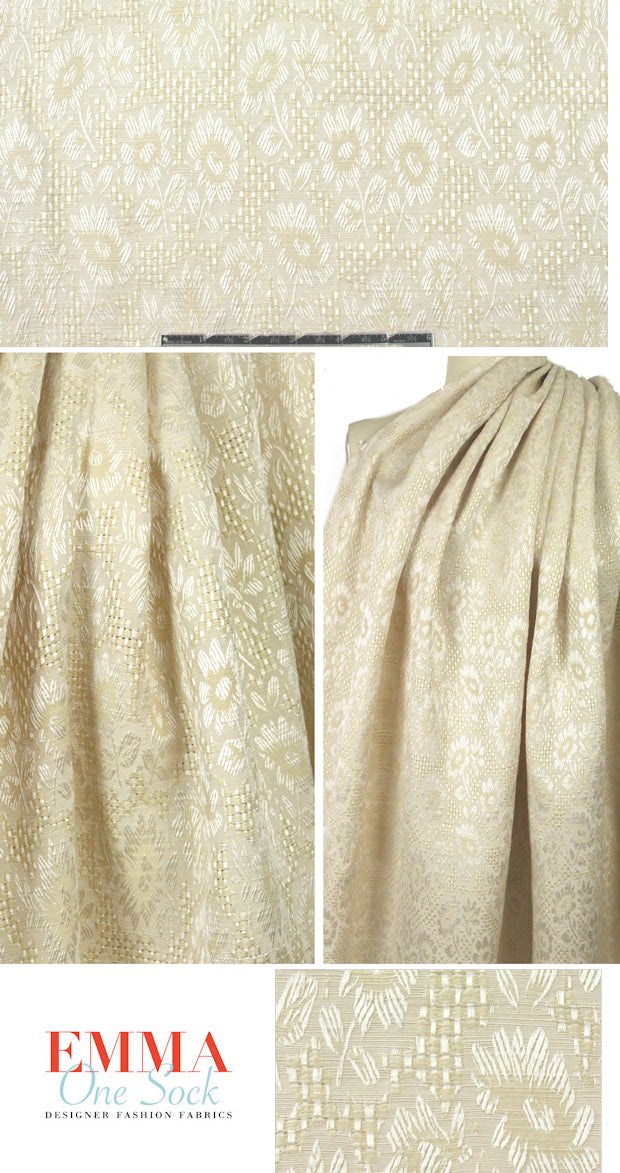 Tah@ri embroidered look silk jacquard shantung