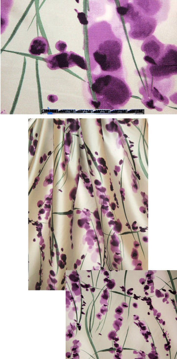 0scar printed heavy silk twill - violet floral