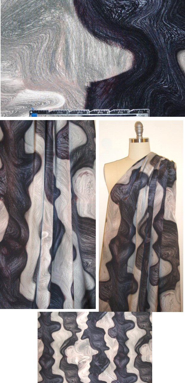 Italian abstract expression silk crepe de chine