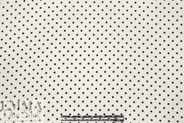 Whit silk crepe de chine - black dots on white