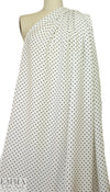 Whit silk crepe de chine - black dots on white 1.875 yd