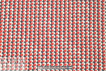 Whit silk crepe de chine - red/white/blue graphic