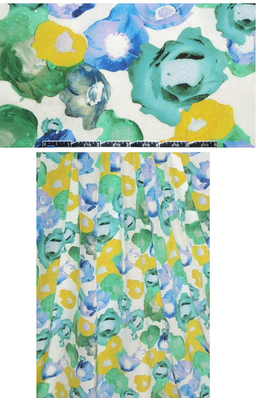NY designer stylized flowers silk CDC