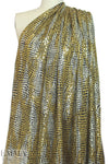 Italian gold/black animal print metallic silk lame' 1.66 yds