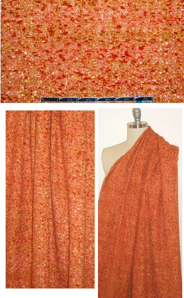 'French tweed' viscose blend boucle' - citrus 1 yard