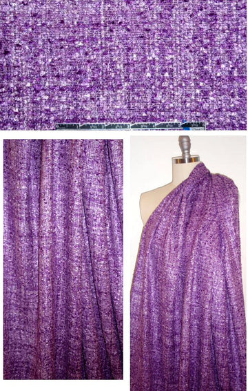 'French tweed' viscose blend boucle' - amethyst 1.375 yd