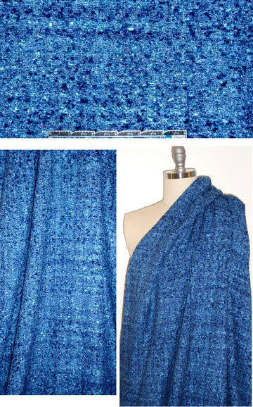 'French tweed' viscose blend boucle' - royal .75 yds