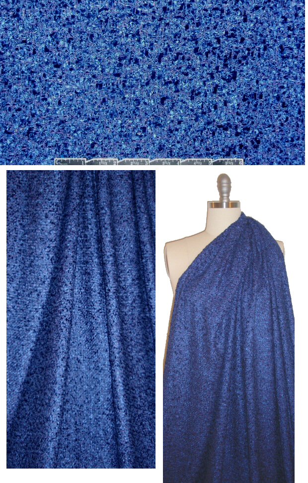 'French tweed' viscose blend boucle' - royal/lav
