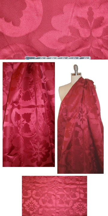 Italian all silk jacquard weave - rouge 1.66 yd