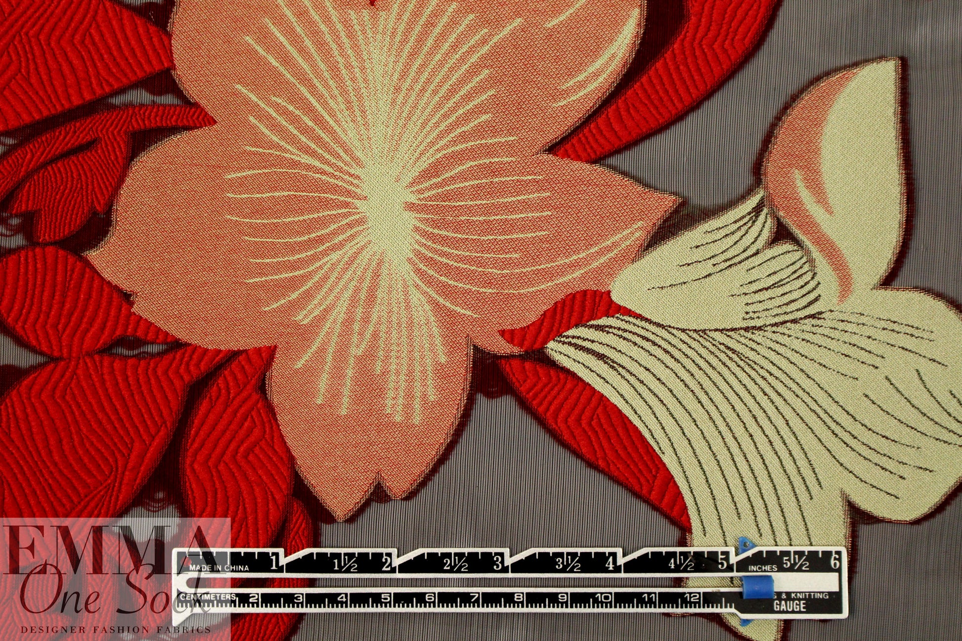 Italian decorative floral clipped weave brocade