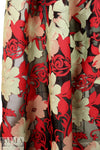 Italian decorative floral clipped weave brocade