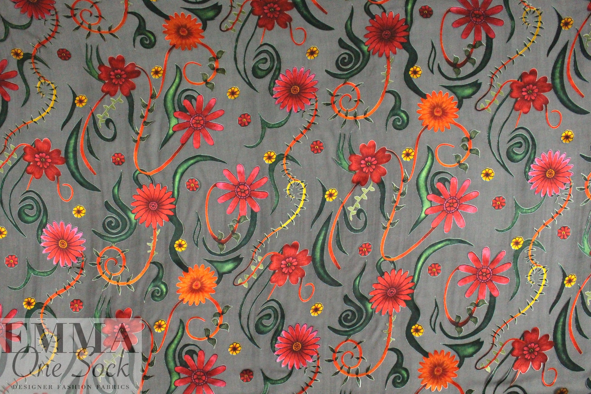 A1ice & O1ivia satin flower swirl rayon/silk burnout