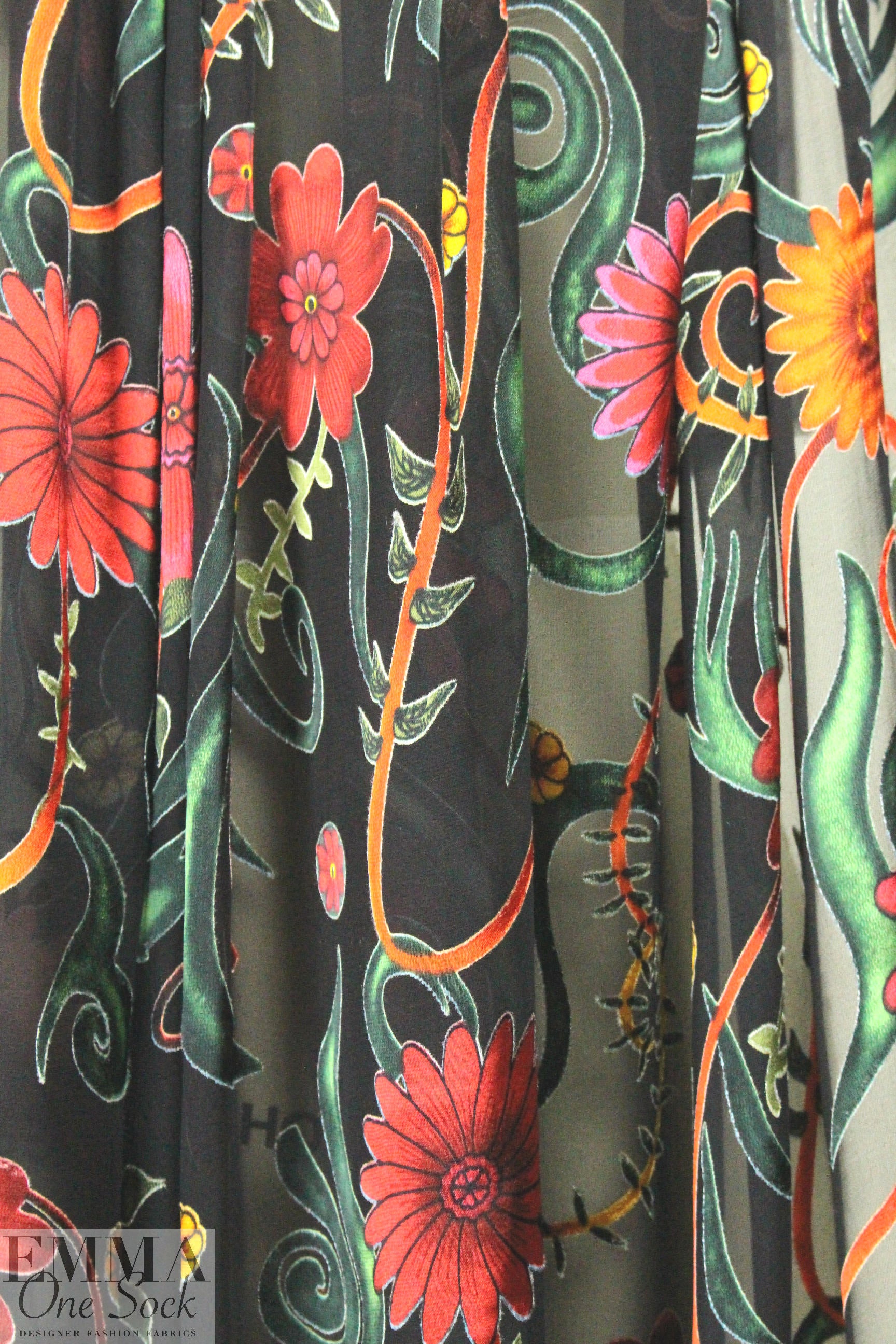 A1ice & O1ivia satin flower swirl rayon/silk burnout
