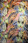 designer whimsical abstract silk/rayon burnout