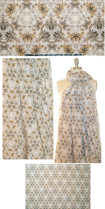 Italian 'kaleidoscope treasures' silk blouseweight 1.45 yds