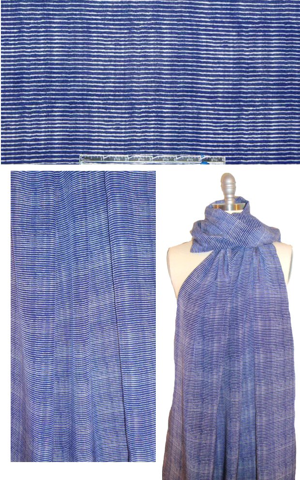 Lynn Dev0n navy/white stripey silk CDC .875 yds