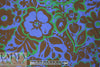 NY designer blue/kelly/nutmeg floral silk blouseweight .75 yds