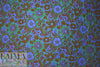 NY designer blue/kelly/nutmeg floral silk blouseweight