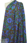 NY designer blue/kelly/nutmeg floral silk blouseweight