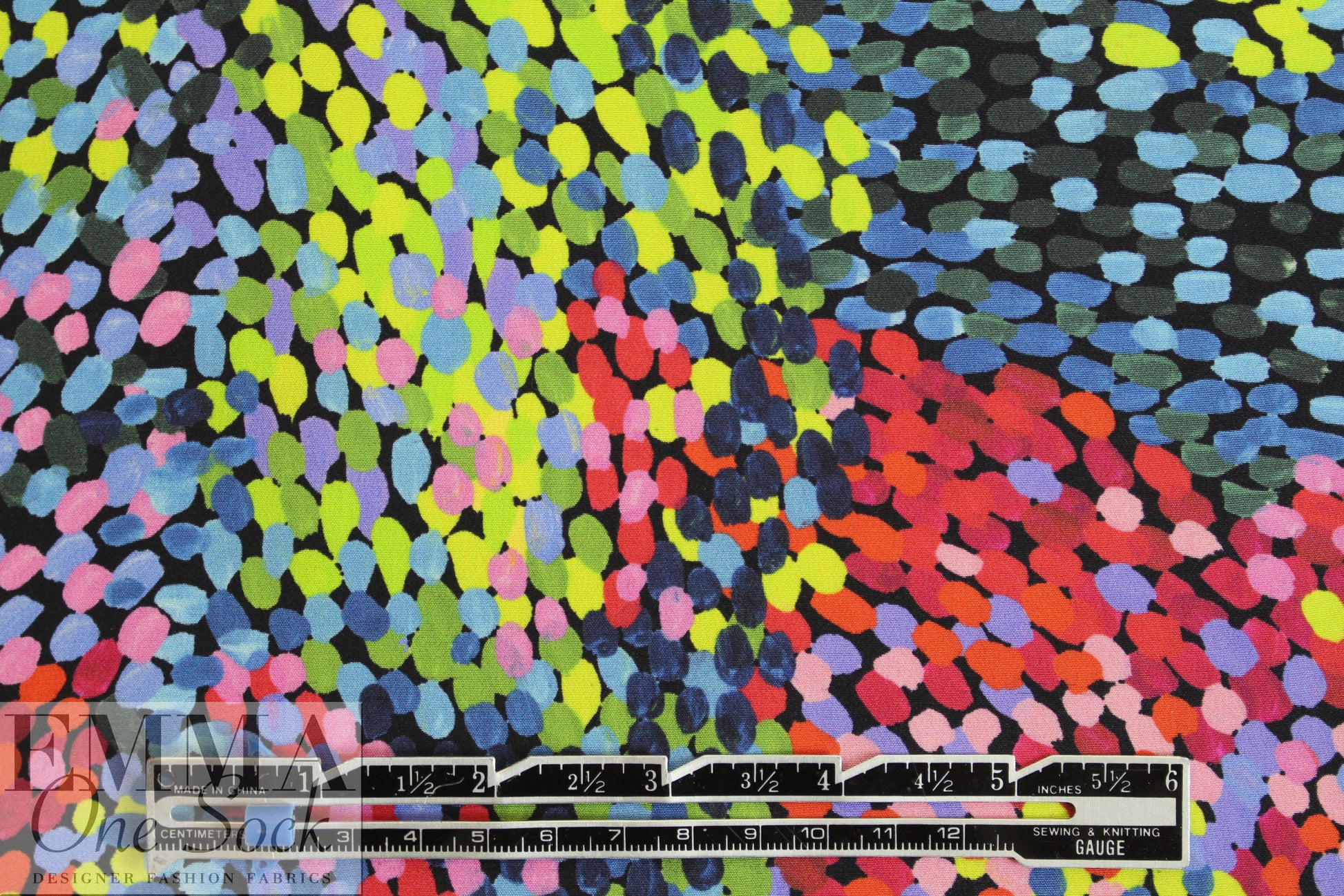 famous designer pointillistic silk CDC woven .75 yds