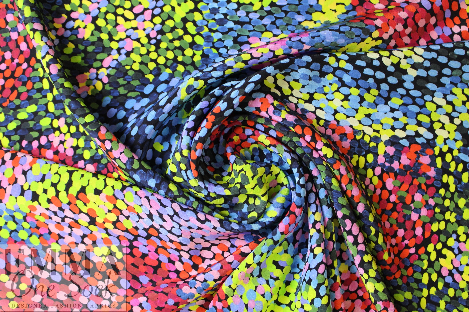 famous designer pointillistic silk CDC woven .75 yds