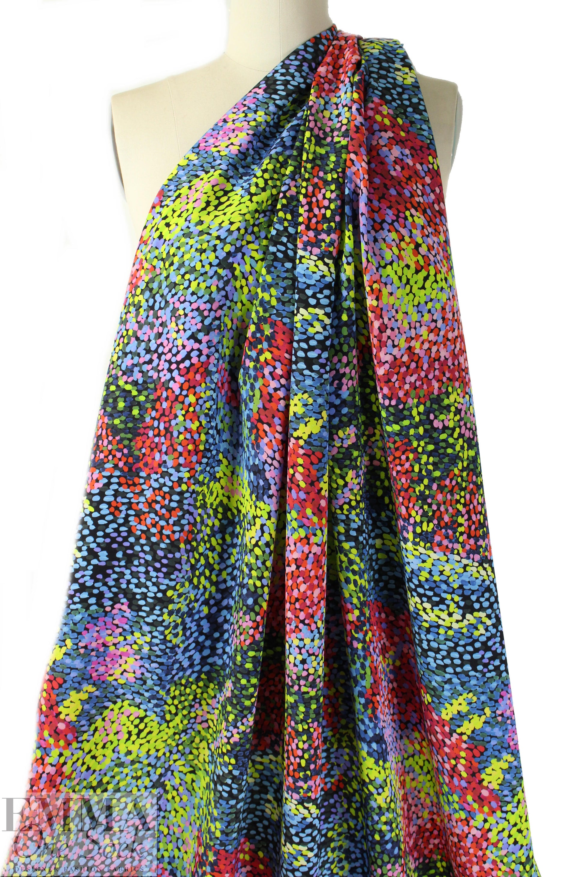 famous designer pointillistic silk CDC woven .75 yds