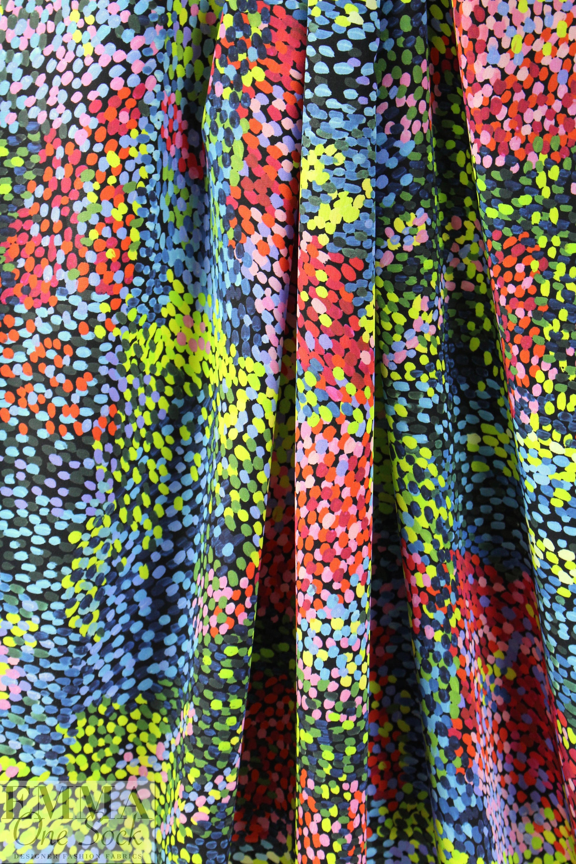 famous designer pointillistic silk CDC woven