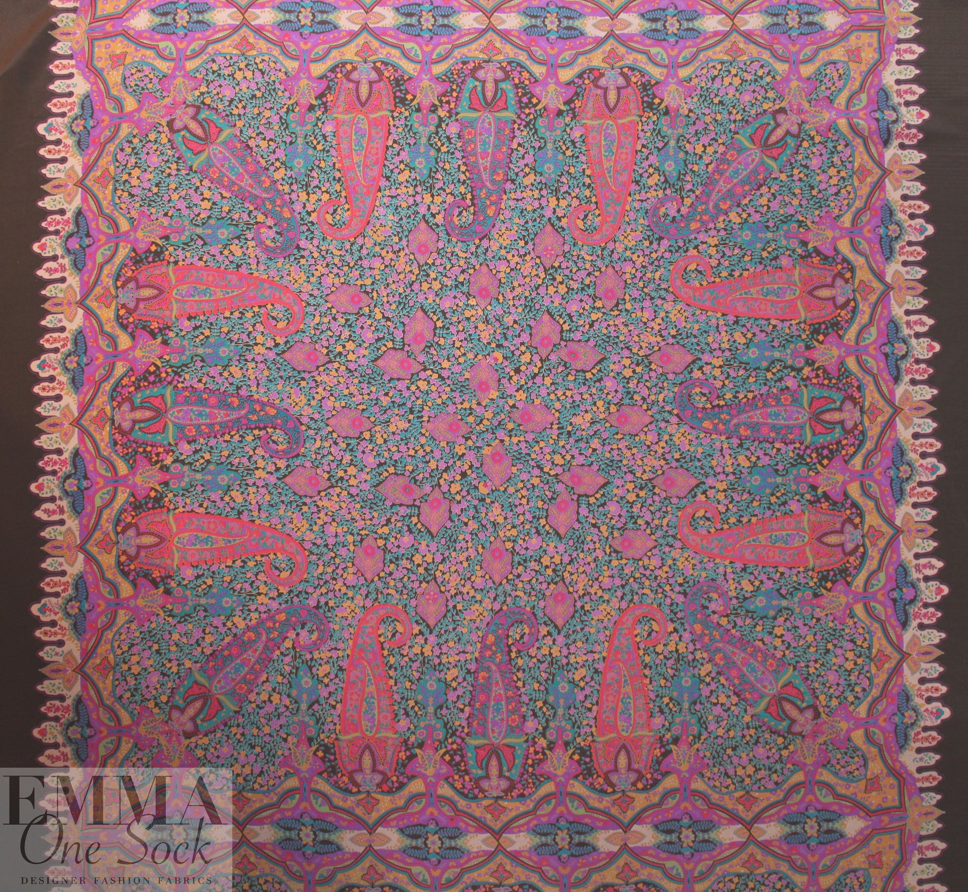 famous designer panel silk CDC - choc/violet .875 yds
