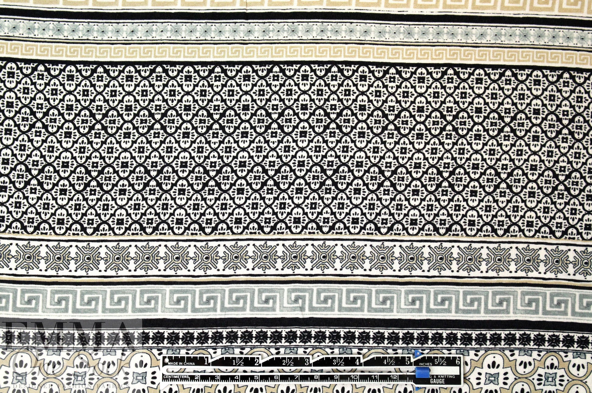 NY designer silk blouseweight - Morocco tile graphic