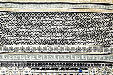 NY designer silk blouseweight - Morocco tile graphic