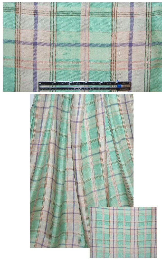 NY designer silk twill print- spearmint plaid