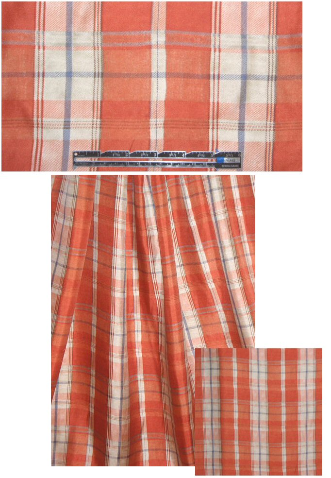 NY designer silk twill print - bittersweet plaid 1.75 yd