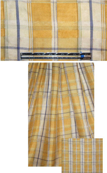 NY designer silk twill print - yellow plaid