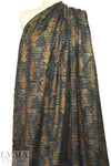 Italian viscose/silk - leaf motif with antique gold