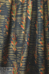 Italian viscose/silk - leaf motif with antique gold