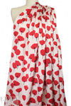 Italian stylized poppies silk charmeuse