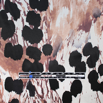Italian 'ink-brush leopard' silk stretch charmeuse