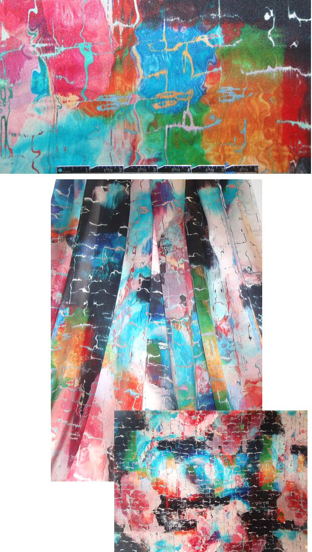 'seasoned' abstract art design silk satin
