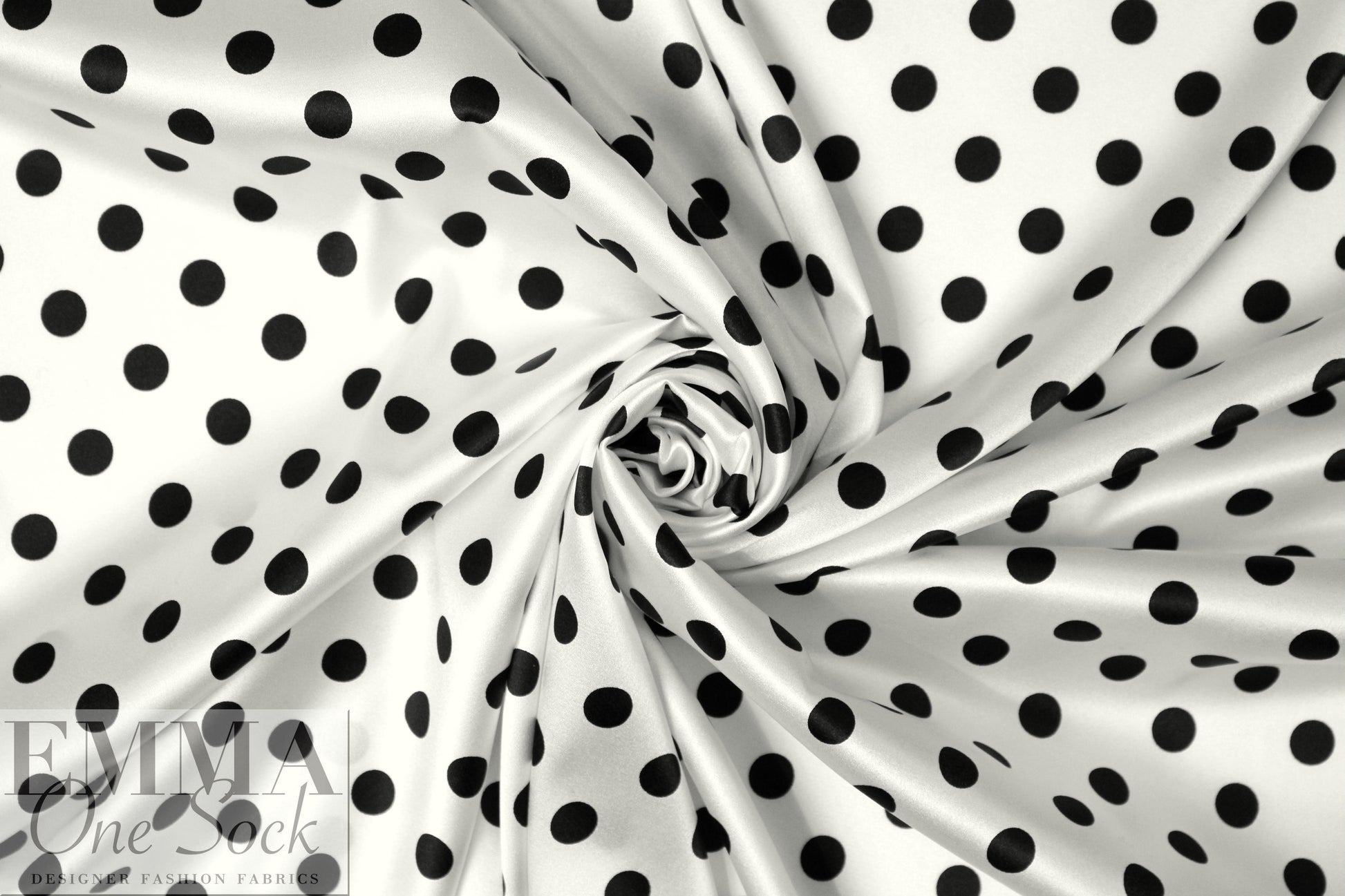 Caroline C0nstas stretch silk charmeuse - black/cream dot